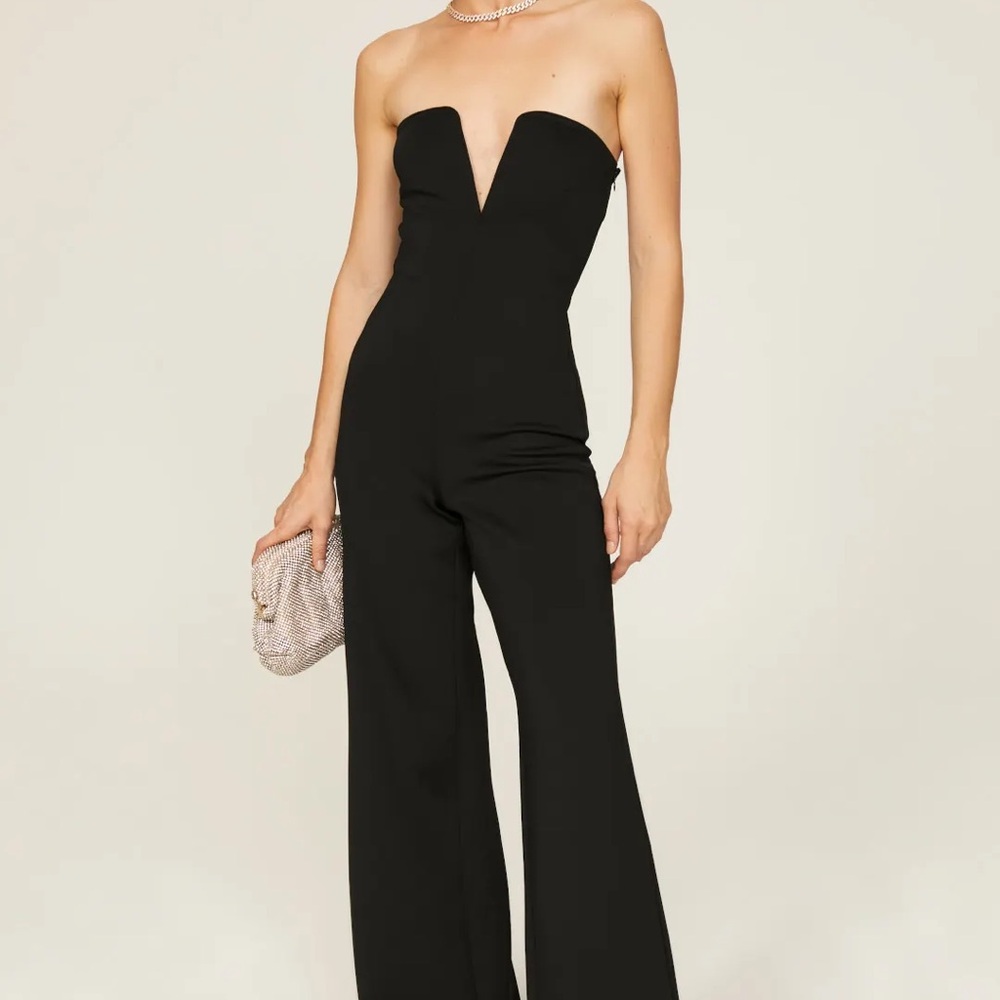 Good American Strapless Black Jumpsuit